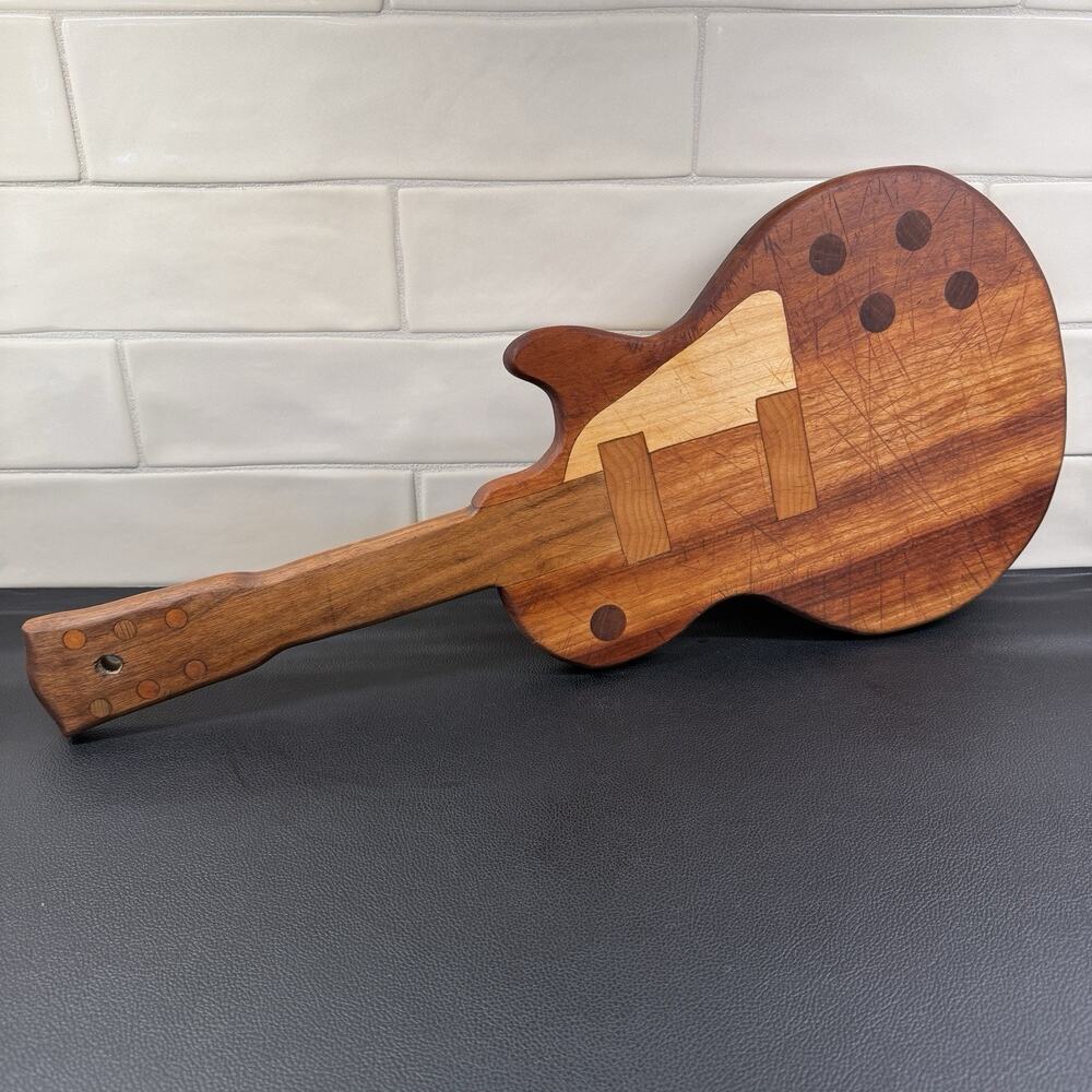 Handcrafted Wooden Guitar Cutting Board Charcuterie Platter Gibson Les Paul